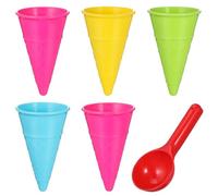 BESPORTBLE Giocattoli da Spiaggia Coni Gelato e Cucchiaio per Giocare Spiaggia Al o Casual Stimola Abilità Motorie Dei Colore Casuale Colore Casuale