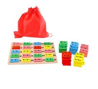 BESPORTBLE Giocattoli Educativi in Legno con Calcolo Digitale e Domino Blocchi Numerici per Prima con Tavola Risposte e Borsa per Conservazione Stimola Intelligenza e Abilità Matematiche