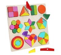 BESPORTBLE Giocattoli Educativi in Legno Puzzle Geometrico Per Ragazzo Ragazza Di Forme in Legno Per Apprendimento Delle Figure Giochi Didattici Per Prima Infanzia
