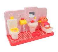 BESPORTBLE Gioco Bagno Orso Carino Mini Toilette e Vasca per Accessori Bagno in Miniatura per Apprendimento Precoce e Addestramento al Vasino