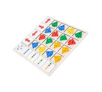 BESPORTBLE Gioco Educativo Blocchi Logici in Legno per Apprendimento Direzione Colori Gioco Cognitivo per Sviluppo Osservazione e Pazienza