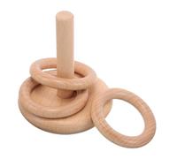 BESPORTBLE Gioco Lancio Anelli in Legno di Faggio per Gioco Montessori Impilabile con Base Indoor e Outdoor per Ragazzo Ragazza Famiglia e Feste di Compleanno