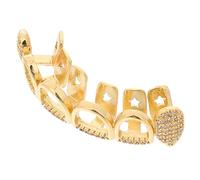 BESPORTBLE Grill Oro a Forma di Dente Zirconi, Facile da Indossare e Confortevole, per Eventi e Feste di Halloween