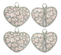 BESPORTBLE Guanti da Cucina e Presine 4 Pezzi Resistenti al Calore Design Cuore, Accessori per Cottura al Forno e Barbecue, per Uso Quotidiano e Professionale