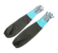 BESPORTBLE Guanti da Giardinaggio Lunghi in Pvc e Tessuto, Impermeabili e Resistenti, Protezione Completa del Braccio per Pulizia Stagni e Lavori di Scavo