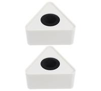 BESPORTBLE Logo Microfono ABS Triangolare Bianco, 2 Pezzi Bandiera per Interviste in Studio o'Aperto, Accessorio per Conduttori