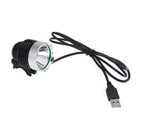 BESPORTBLE Luce Anteriore per Bici Nera in Plastica Grado Ipx-5, Facile da Montare e Alimentata Via Usb, per Ciclismo Notturno All'aperto
