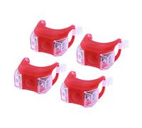 BESPORTBLE Luci per Bici LED ad Alta Luminosità 4 Pezzi Impermeabili in Silicone 3 modalità Flash per Sicurezza Notturna e Montaggio su Manubrio, Casco e Reggisella