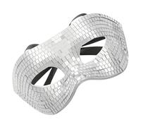 BESPORTBLE Maschera da Ballo a Mezza Faccia Glitterata Argento Paillettes Specchiate Maschera Riflettente per Feste di Capodanno Carnevale e Discoteca Accessorio Leggero per Eventi
