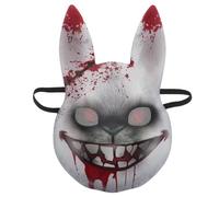 BESPORTBLE Maschera da coniglio horror per cosplay - Maschera da coniglio insanguinato per feste a tema - Decorazione spettrale di Halloween - Testa di animale terrificante e inquietante