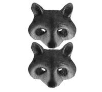 BESPORTBLE Maschera di procione da 2 pezzi: maschera per metà viso con cicatrice, accessori per Halloween, cosplay, feste in maschera, creature del bosco, zoo