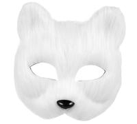 BESPORTBLE Maschera Di Volpe Vestire Maschere Maschera Di Animale Di Peluche Coda Di Volpe Maschere Spaventose Per Halloween Maschera Divertente Finta Volpe Con Bianca Flanella
