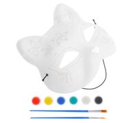BESPORTBLE Maschera Gatto Bianca DIY in Plastica, Kit Pittura | Disegno Non Finito, per Hand-painting e Graffiti, Adatta a Feste Halloween e Banchetti