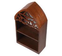 BESPORTBLE Mensola da Parete in Legno Multistrato per Cristalli Espositore a Doppio Livello Salvaspazio Supporto Decorativo per Pietre e Oli Essenziali Organizer per Collezionisti e