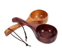 BESPORTBLE Mestolo da Zuppa in Legno Manico, Cucchiaio da Riso Multifunzione 2 Pezzi, Utensile da Cucina Resistente per Uso Domestico e Professionale