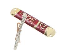 BESPORTBLE Mezuzah Classica in Metallo con Pergamena Sacra per Porta Design Antico con Doppia Decorazione Ebraica Delicata per Ingresso Casa