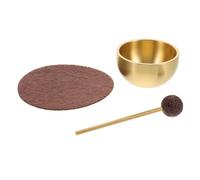 BESPORTBLE Mini Ciotola Tibetana per Meditazione con Cuscino e Martello Bilanciamento Chakra del Cuore Sollievo Stress e Sonno Portatile per Yoga e Relax