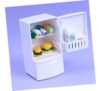 BESPORTBLE Mini Frigorifero Scala per Casa delle Simulazione Congelatore Portatile Miniatura per Decorazione Cucina Educativo per Materiale Robusto e Duraturo Colore Bianco