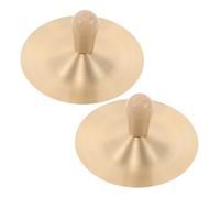 BESPORTBLE Mini Handheld Cymbals For With Wooden Handles Small Finger Percussion Instrument For Dance Music Classes And Group Rhythm Practice