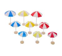 BESPORTBLE Mini Ombrelloni da Spiaggia in Plastica Resistente Set da 9 Pezzi Parasoli Rossi Gialli e Blu Decorazioni per Case delle Bambole e Giardini Fatati Accessori per Diorami e