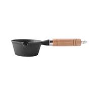 BESPORTBLE Mini Padella in Ghisa 11 Cm con Manico in Legno, Pentola per Scaldare Burro e Latte, Melting Pot Versatile per Cucina Domestica e Ristoranti