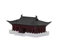 BESPORTBLE Mini Padiglione Miniatura in Plastica, Ornamento Architettonico | Asiatico, Tetti Blu Anticato e Rosse, Decorazione per Casa e Giardino Indoor