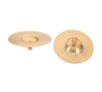 BESPORTBLE Mini Piatti Dita in Ottone con Manopola in Legno Strumenti Percussione per Accessori per Danza del Ventre e Feste per Pratica Musicale e Performance di Gruppo