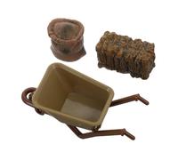 BESPORTBLE Mini Strumenti Agricoli Micro Paesaggio Carro Miniatura con Paglia e Accessori per Casa delle Bambole Decorazione Dettagliata per Collezionisti e Giochi
