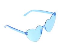 BESPORTBLE Occhiali da Sole Forma Cuore Blu in PC Leggeri e Accessorio Costume per Feste e Vita Quotidiana Unisex alla Moda e Divertenti