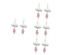 BESPORTBLE Orecchini a Bottone Cloud Fulmine in Acrilico - Design Kawaii Vintage - Orecchini 3D Alla Moda Leggeri e Comodi Perfetti Per Ogni Occasione