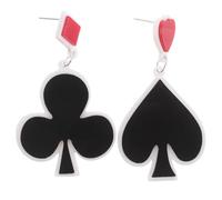 BESPORTBLE Orecchini a Forma di Carte da Poker Picche e Cuori, Orecchini Spaiati Pendenti Leggeri in Acrilico, Gioielli Moda Donna per Feste e Uso Quotidiano