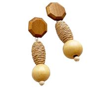 BESPORTBLE Orecchini Pendenti Geometrici in Bohemien Fatti Mano Rafia e Legno Naturale Leggeri e Confortevoli Da Indossare