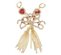 BESPORTBLE Orecchini Pendenti Strass e Nappe a Forma di Cuore per Donna, Accessori per Capodanno Cinese 2026, Gioielli Leggeri e Luminosi per Feste e Bomboniere