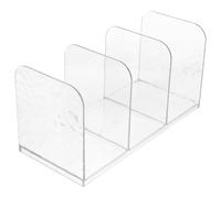 BESPORTBLE Organizer da Scrivania Trasparente 4 Scomparti Scaffale Porta Libri e Documenti per Ufficio Biblioteca Scuola e Studio Organizer per File e Cartelle Porta Riviste e Schedario