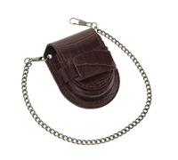 BESPORTBLE Orologio da Tasca Marrone in Bambù Custodia in Pu Portamonete Vintage Espositore per Orologi da Tasca Custodia per Orologio da Taschino Design Classico per Uomo e Donna