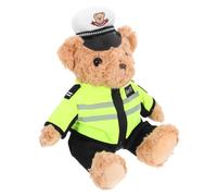 BESPORTBLE Orsacchiotto di Peluche Poliziotto Morbido 25 Cm Abbracci e Apprendimento Regole Traffico Ornamento per Bambini e Neonati
