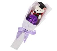 BESPORTBLE Orso Bouquet Di Rose Banchetto Di Fiori Con Bambola Orso Bouquet Presente Bouquet Di Bambole Orso Di Laurea Composizioni Floreali Di Laurea Rosa Stoffa Mazzo Viola Diplomato