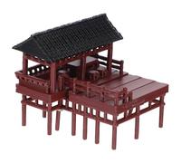 BESPORTBLE Padiglione Miniatura da Giardino Orientale Marrone Plastico | Decorazioni Giardino, Paesaggio in Miniatura, Ornamenti Asiatici, Scultura da Cortile, per Acquario
