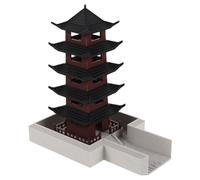 BESPORTBLE Pagoda Cinese a Cinque Piani in Resina Robusta Statuetta Decorativa per Bonsai e Acquari Miniatura Architettonica Tradizionale per Giardino e Terrari Accessorio Paesaggistico
