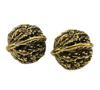 BESPORTBLE Paio di Manici in Noce Retrò in Ottone Massiccio, Accessori Artigianali per Gioco e Massaggio Mani, Oggetti da Collezione per Anziani e Decorazione Casa