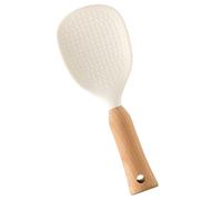 BESPORTBLE Paletta per Riso in Silicone Resistente al Calore con Manico in Legno, Cucchiaio da Cucina Multiuso Leggero e Pratico, Utensile per Porzioni di Riso e Salsa, Facile da Pulire
