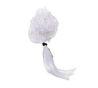 BESPORTBLE Parrucca Del Giudice Mini Parrucca Da Spettacolo Avvocato Per Halloween Court Cosplay Judge Accessori in Costume Retrò Riccio Parrucca Cosplay Giudice Padella K Seta Bianca