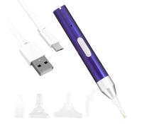 BESPORTBLE Penna per Pittura Strass Luminosa in Lega di Alluminio Luce LED, Punte Sostituibili e Accessori per Decorazione Unghie e Telefonini