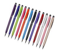 BESPORTBLE Penna Stilo 2 in 1 per Tablet Punta Capacitiva e Sfera, Confezione da 12 Pezzi, Leggera in Alluminio, per Scrivere e Controllare Email su Schermi Touch Colore Casuale