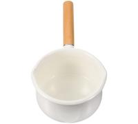 BESPORTBLE Pentolino Smaltato Mini Casseruola Antiaderente per Induzione e Piani Elettrici Manico Legno Ergonomico per Latte Salse e Cibi