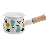 BESPORTBLE Pentolino Smaltato per Latte e Pappe Ragazzo Ragazza Piccolo Pentola con Manico Lungo Antiscottatura Scaldaburro Portatile per Alimenti Complementari Fondo Piatto Riscaldamento