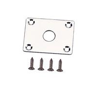 BESPORTBLE Piastra Jack per Chitarra Elettrica e Basso in Cromo Argento, Sostituzione Parti Usurate Viti Coordinate, Facile da Installare per Accessori Chitarra