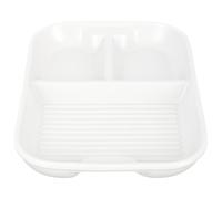 BESPORTBLE Piatto in Ceramica Diviso a Tre Scomparti Grigio-Bianco Piatto da Colazione e Pranzo Separato per Portavivande Multifunzionale Adatto a Microonde e Lavastoviglie per Uso