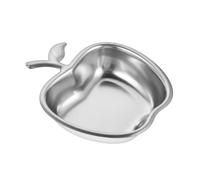 BESPORTBLE Piatto per Rosh Hashanah in Acciaio Inox, Elegante e Compatto | Argento, Finitura Liscia e Brillante, e Fettine di Mela, Tavola Festiva Ebraica