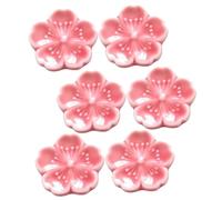 BESPORTBLE Poggia-Bacchette in Ceramica Decorativo a Forma di Fiore di Ciliegio, Supporto per Bacchette, Cucchiai e Forchette, Set da 6 Pezzi, Compatto e Pratico per Tavola da Pranzo Quotidiana